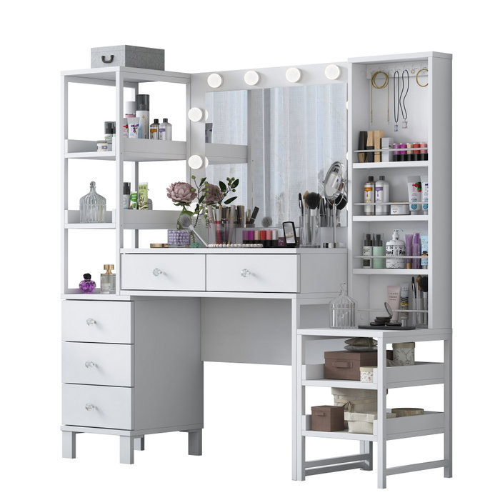 Hanah Home Mesa de Maquillaje BJ154 - 3861 Blanca con 10 Focos Hanah Home Mesa de Maquillaje BJ154 - 3861 Blanca con 10 Focos